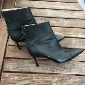 Manolo Blahnik Pointed leather Booties Size 36.5